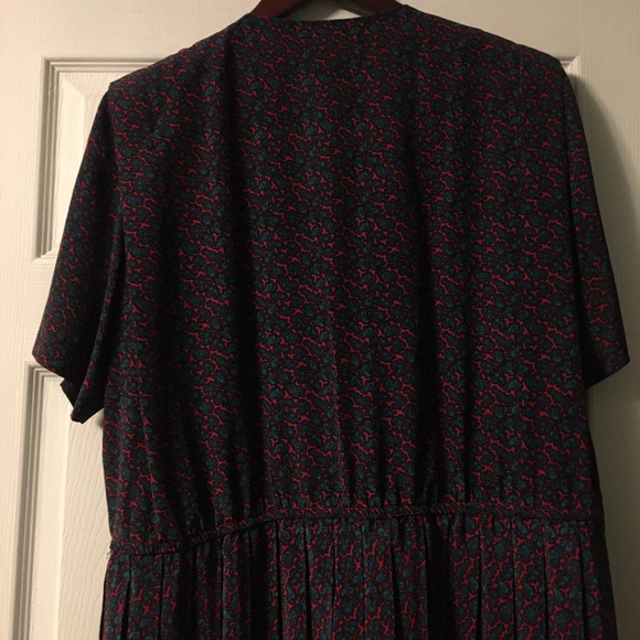 Vintage Leslie Fay Paisley Pleated Dress size 14 - Picture 8 of 16